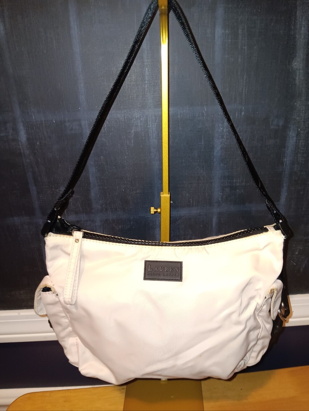 Ralph Lauren White Shoulder Bag with Black Strap